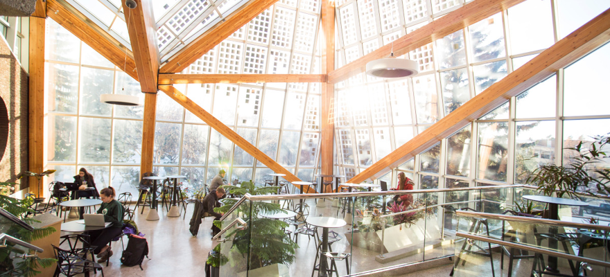 Bright scene in the ALES atrium